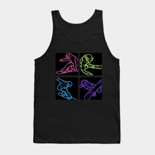 Neon Snowboarding Squares - Vibrate Colors Tank Top